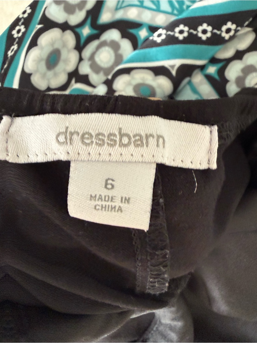 Dressbarn Size 6 Y2K Boho Halter Dress Teal Medallion Handkerchief Hem Ruched - Picture 8 of 13